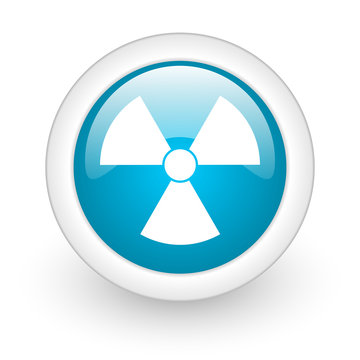 radiation blue circle glossy web icon on white background