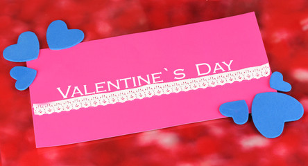 Naklejka na ściany i meble Kartkę z życzeniami na Walentynki, na czerwonym tle