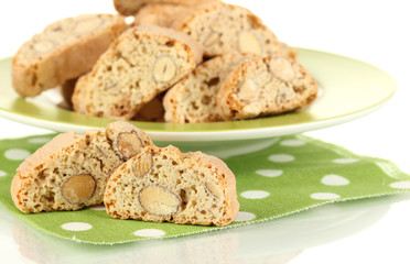 Aromatic cookies cantuccini isolated on white