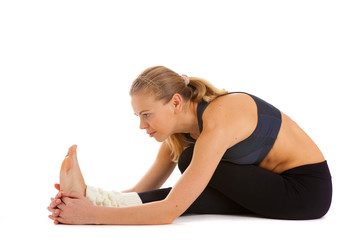 Fototapeta premium yoga, isolated, on white