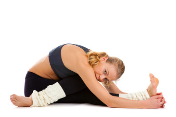 Fototapeta na wymiar yoga, odizolowany, na białym tle