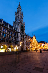 Fototapeta premium Marienplatz in the Evening, Munich, Bavaria, Germany