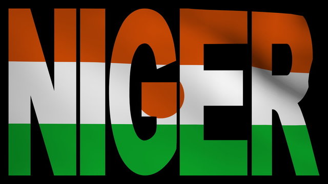 Niger text with fluttering flag animation
