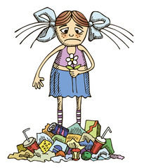 girl in a polluted environment