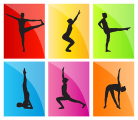 Yoga vector background set
