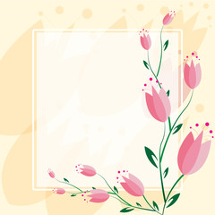 Delicate Tulip background Greeting Card