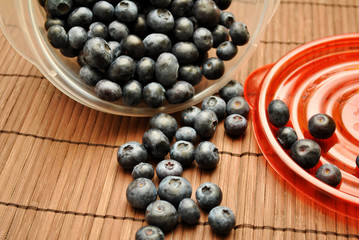 Blueberries Spilling Out of a Container