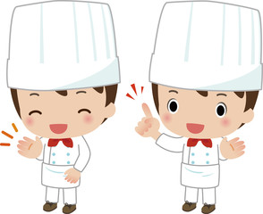 コックコートを着た笑顔の男性