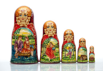 Nested doll - a Old national Russian doll of handwork.