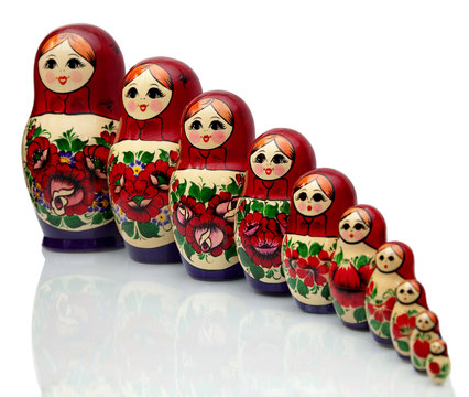 Nested doll - a Old national Russian doll of handwork.