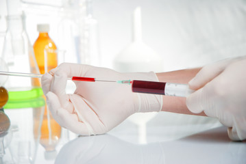 doctor  taking some blood samples