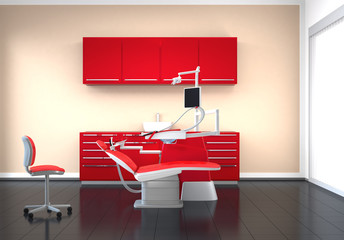 dental office in vivid warm color