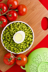 Eggs, Peas, and Tomatoes
