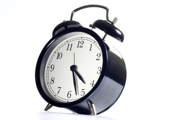 Alarm clock concept time flies on white background