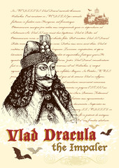 Vlad III Dracula Tepes: der historische Graf Drakula - obrazy, fototapety, plakaty