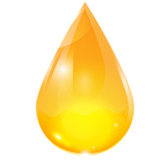 drop of yellow on a white background