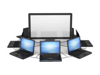 Laptops and computer monitor