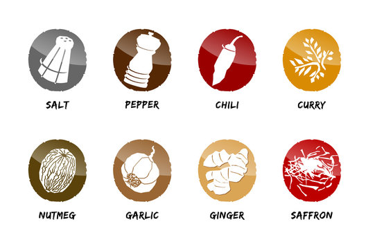 spices buttons vector