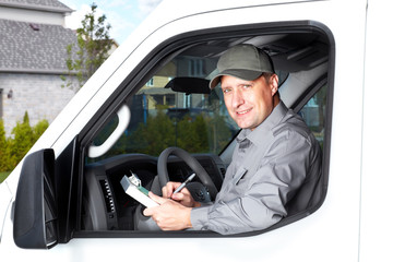Handsome truck driver.