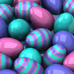 Fototapeta na wymiar 3d Background with colorful Easter eggs