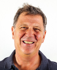 Fototapeta premium handsome smiling man in black leisure shirt