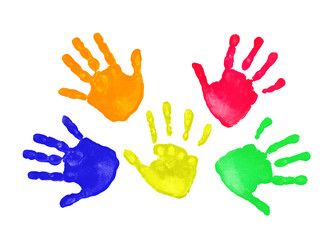 Colorful hands prints