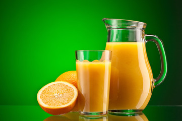 Orange juice over green