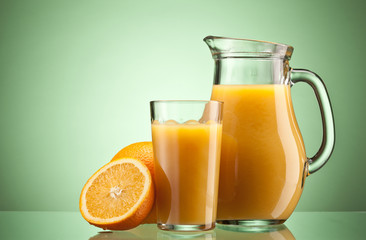 Orange juice over green