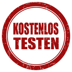 Grunge Stempel rot rund KOSTENLOS TESTEN