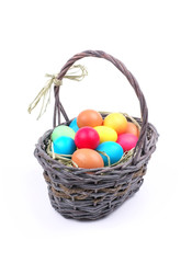Easter eggs in a basket