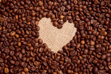 coffee beans and the heart