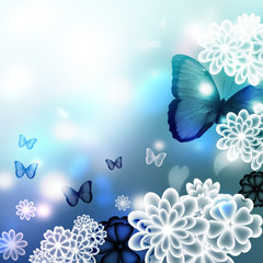 Obraz na płótnie Canvas Blossoms and Butterflies Illustration