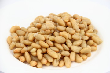 Bean on the white plate