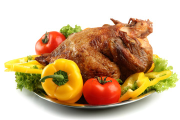Tasty whole roasted chicken
