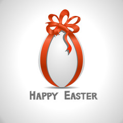 Vector paper card with white ornate easter egg