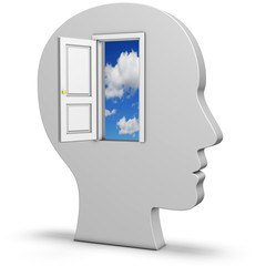 Kopf mit Tür zum Himmel