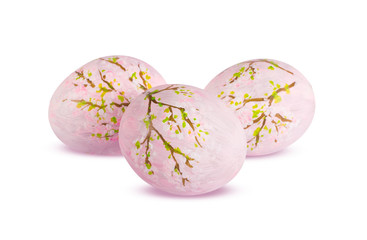 Easter eggs on white background