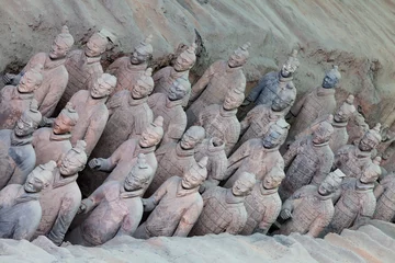 Rolgordijnen Terracotta warriors in detail © pwollinga