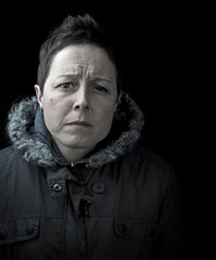 Fototapeta premium serious, stern looking woman