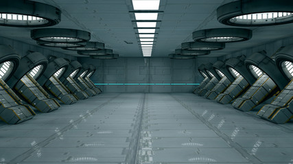 Futuristic Interior. SCIFI. Science Fiction