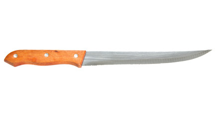 Fillet kitchen knife over white