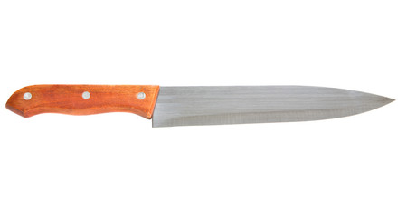 Large kitchen knife isolated on white