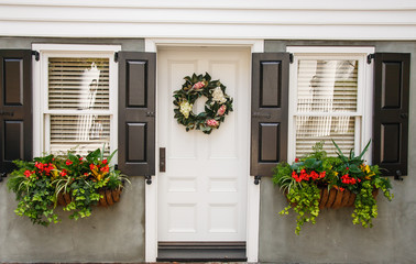 Flower Boxes and Wreath on Nice Small Home