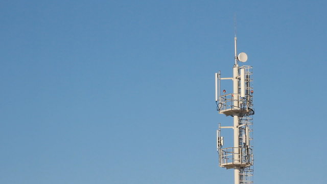 Telecommunication tower with antennas of cellular communication 