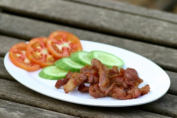 Pork fried with honey