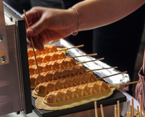 making food corn dogs