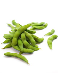 edamame nibbles, boiled green soy beans, japanese food