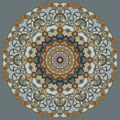 Floral ornamental circle. Multicolor pattern mandala