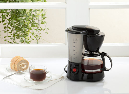 Enjoy your breakfast with coffee maker and boiler machine