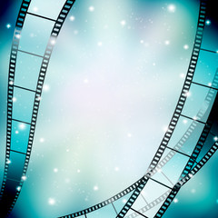background with filmstrip and stars